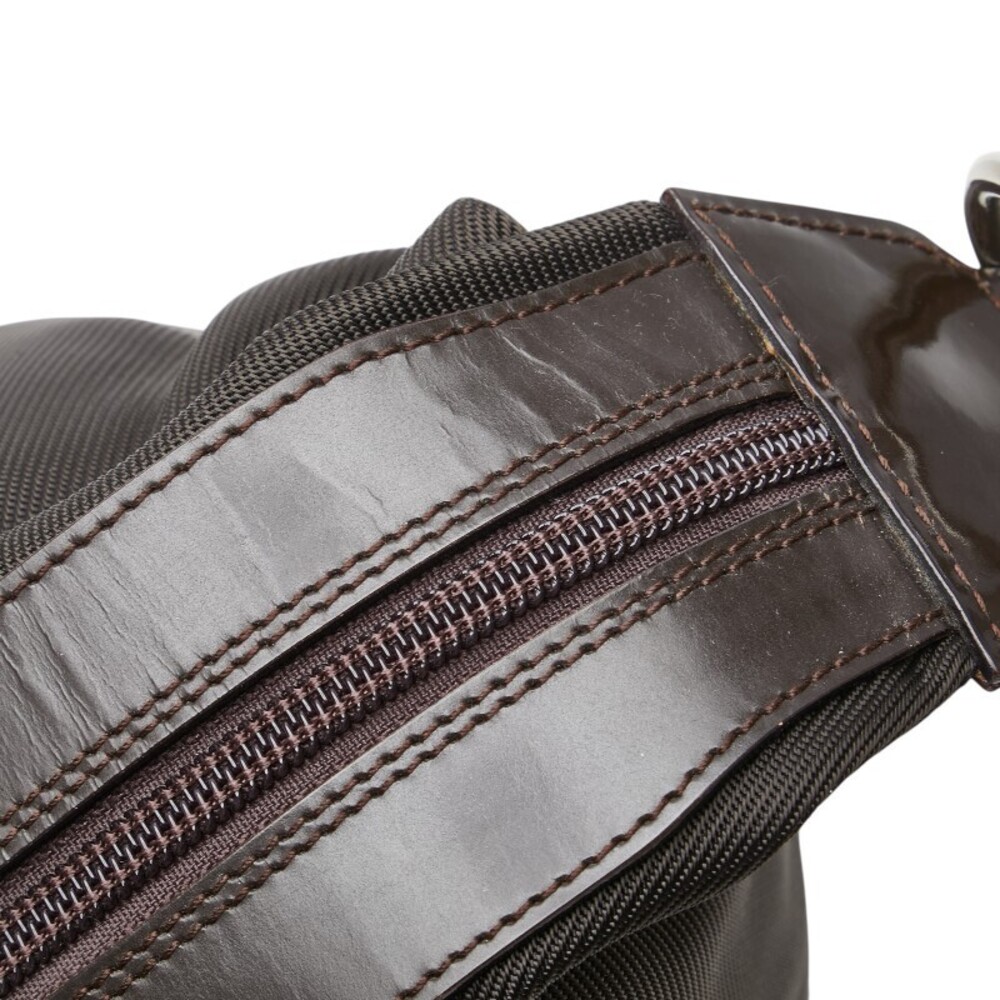 Gucci Top Handle Brown 2way Nylon Leather Bamboo Handbag - Picture 6 of 9